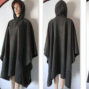 DKNY Hooded Draped Cape Coat Women's Size M/L Black